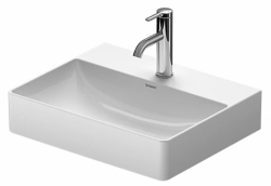 Раковина DURAVIT DuraSquare 50х40х14,5 см, подвесная, прямоугольная, санфарфор, шлифованная, цвет белый, 2 отверстия под смеситель, без перелива