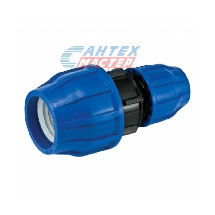 Муфта ПНД 32х25 мм Unio, переходная, пластиковый, полипропилен, пэ, фитинг компрессионный (обжим) для труб