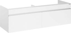 Тумба под раковину Velvex Pulsus 1400-0-2, 1388х476х520 мм, подвесная, цвет белый глянец, 2 выдвижных ящика с доводчиками, подходит раковина Pulsus 140, универсальная, в ванную комнату