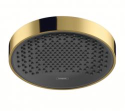 Верхний душ Hansgrohe Rainfinity 250 1jet EcoSmart, настенный/потолочный монтаж, круглый, с 1 режимом: PowderRain, размер 25 см, алюминий, цвет полированное золото/графит