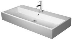 Раковина DURAVIT Vero Air WonderGliss 100х47х17 см, подвесная, прямоугольная, санфарфор, цвет белый, 1 отверстие под смеситель, антигрязевое покрытие, без перелива