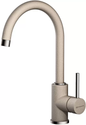 Смеситель для кухни/мойки Omoikiri Shinagawa-SA, однорычажный, поворотный, керамический картридж, высокий, длина излива 183 мм, латунь, цвет бежевый