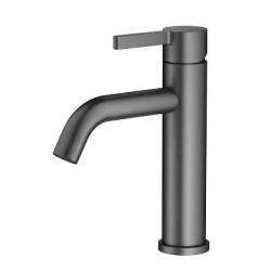 Смеситель для раковины/умывальника Splenka S221.10.03 однорычажный, неповоротный, фиксированный излив, длина 139 мм, высота 106 мм, нержавеющая сталь, цвет графит