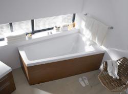 Ванна Duravit Paiova 170х100 см встраиваемая, акриловая, цвет: белый, (без гидромассажа, ножек, сифона, фронтальной панели), асимметричная/угловая, с одним наклоном для спины справа, правосторонняя,