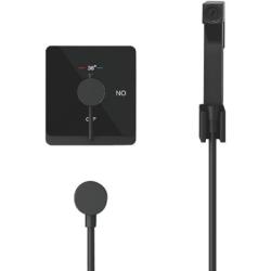 Гигиенический душ ROSE со смесителем/лейкой, термостатический, для унитаза/биде, однорычажный, скрытого монтажа/встраиваемый, настенный, керамический, латунь, цвет черный