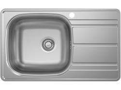 Мойка Ukinox Спектр, 78,8х48 см, врезная, стальная, прямоугольная, цвет нержавеющая сталь, с отверстием под смеситель, слив-перелив, с крылом, SPM788.480 -GT6K 2L