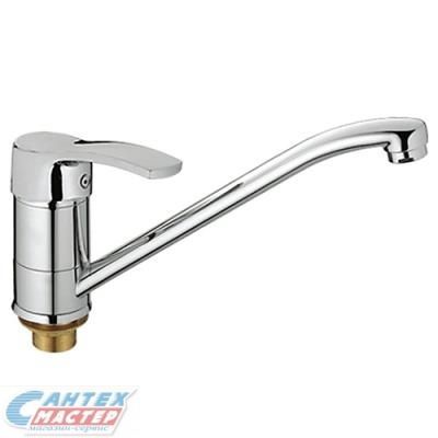 Смеситель для кухни/мойки Haiba Комфорт однорычажный, керамический, с поворотным изливом, латунь, цвет хром, кухонный, хромированный, вертикальный, однорукий, одноручный, однозахватный, одноручковые, кран, комплект, сантехника, водопроводные, размер