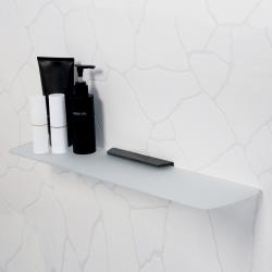 Полка стеклянная WasserKRAFT Glan, настенная, металл/стекло, форма прямоугольная, в ванную/туалет/душевую кабину, цвет черный