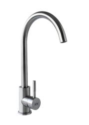 Смеситель для кухни/мойки Ukinox, однорычажный, поворотный, керамический, длина излива 195 мм, нержавеющая сталь, цвет вороненая сталь