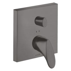 Смеситель для ванны Axor Starck Organic однорычажный, скрытого монтажа, настенный/встраиваемый, квадратный, латунный, без излива, керамический, цвет шлифованный черный хром, без душевого шланга/лейки