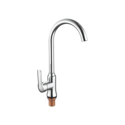 Смеситель для кухни/мойки Accoona, однорычажный, поворотный, керамический, длина излива 170 мм, цинк, цвет хром