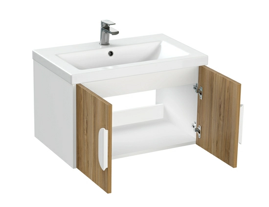 Тумба под раковину Cersanit COMO 70 для COMO 70, подвесная, цвет орех, 2 распашные дверцы, прямоугольная