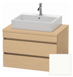 Тумба под раковину для консоли/столешницы Duravit DuraStyle 80х54,8х51,2 см, подвесная, ДСП, цвет: натуральный дуб/белый матовый, 2 выдвижных ящика, прямоугольная
