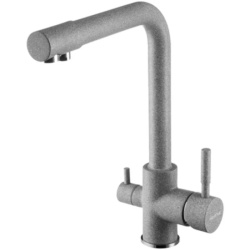 Смеситель для кухни/мойки Акватон Руан, под фильтр, однорычажный, поворотный, керамический, длина излива 222 мм, латунь, цвет серый