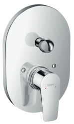 Смеситель для ванны Hansgrohe Talis E скрытого монтажа, настенный/встраиваемый, однорычажный, латунный, без излива, овальный, керамический, цвет хром, без душевого шланга/лейки