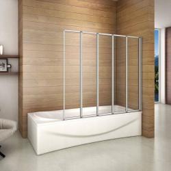 Шторка на ванну REA IDEA 120, 1200х1400 мм, складная, профиль хром, прозрачное закаленное стекло, плоская/панель, ориентация универсальная