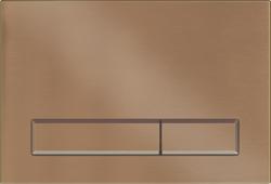 Кнопка смыва KK-POL M08, прямоугольная, цвет медь брашированная, пластик, клавиша управления для сливного бачка, инсталляции унитаза, двойная, механическая, панель, универсальная, размер 15х22х1,3 см