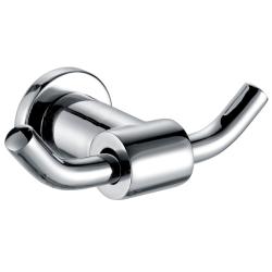 Крючок двойной Azario FORNY, настенный, нержавеющая сталь, форма округлая, для полотенец/халатов в ванную/туалет/душевую кабину, цвет хром
