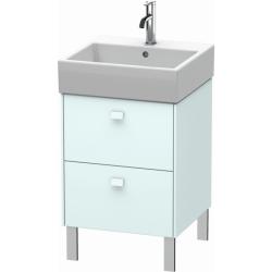Тумба под раковину Duravit Brioso, 48,4х45,9х57 см, напольная, цвет: светло-голубой, 2 выдвижных ящика, ДСП, прямоугольная, левая/правая, в ванную комнату