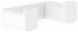 Крючок Hansgrohe AddStoris, двойной, размер 6,6х3,6х2,1 см, настенный, латунь, форма квадратная, для полотенца в ванную/туалет/душевую кабину, цвет матовый белый