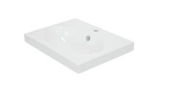 Раковина Sanita Luxe Next, 60x45х18 см, подвесная/накладная/мебельная, прямоугольная, цвет белый, керамическая/фарфоровая, с отверстием под смеситель, слив-перелив