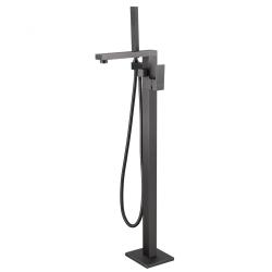 Смеситель для ванны/душа ABBER Daheim напольный, однорычажный, неповоротный, длина излива 220 мм, латунь, цвет никель AF8215NG