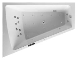 Ванна Duravit Paiova 180х140 см гидромассажная, встраиваемая, акриловая, цвет: белый, с ножками/сливом-переливом, без фронтальной панели, трапециевидная/угловая, с системой гидромассажа Combi-System L, c наклоном для спины слева, левая