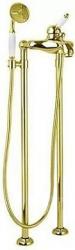 Смеситель для ванны/душа Cezares Elite, напольный, однорычажный, неповоротный, длина 45 мм, керамический, латунь, цвет золото 24 карат