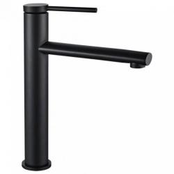 Смеситель для раковины/умывальника REA OVAL однорычажный, неповоротный, высокий, длина излива 150 мм, латунь, цвет черный матовый