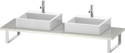 Столешница Duravit Brioso, для консоли, консольное полотно, 80х55х3 см, ДСП, прямоугольная, тонкая, цвет: белый глянец,  для двух раковин/умывальников/рукомойников, 2 выреза под раковину, установка по краям