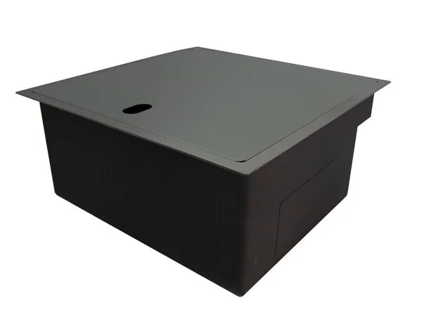 Мойка кухонная Hoffger Klape 5050B+K 500х500х225 мм со смесителем и аксессуарами, цвет Black черный графит 