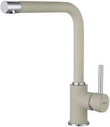 Смеситель для кухни/мойки GranFest, однорычажный, керамический картридж, высокий, с поворотным изливом, длина 200 мм, латунь, цвет топаз