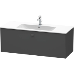 Тумба под раковину Duravit Brioso, 122х47,9х44,2 см, подвесная, 1 выдвижной ящик, ДСП, цвет: графит матовый, шкафчик навесной, механизм доводчика, прямоугольная, правая/левая, в ванную комнату