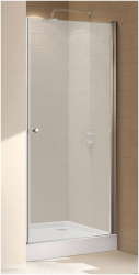 Душевая дверь Cezares Eco, 65х190 см текстурное стекло/профиль хром, в нишу, универсальная установка, текстурное закаленное стекло, распашная