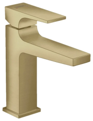Смеситель для раковины Hansgrohe Metropol 110 однорычажный, фиксированный излив, длина 13,5 см, керамический, латунь, цвет шлифованная бронза, со сливным клапаном Push-Open