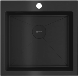 Мойка кухонная Omoikiri Akisame 51-GB, 51х51 см, врезная, из нержавеющей стали, квадратная, цвет графит, с отверстием под смеситель, без крыла, слив-перелив, врезная в столещницу, для кухни Мойка кухонная Omoikiri Akisame 51-GB, 51х51 см, врезная, из нержавеющей стали, квадратная, цвет графит, с отверстием под смеситель, без крыла, слив-перелив, врезная в столещницу, для кухни