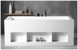Ванна ABBER 170x80х63,5 акриловая, белая, отдельностоящая, прямоугольная, с современным дизайном,каркас AB9339-1.7