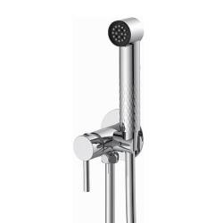 Смеситель с гигиеническим душем Splenka S99.52 встраиваемый, однорычажный, керамический, без излива, с гибким шлангом/лейкой, латунь/пластик, цвет хром