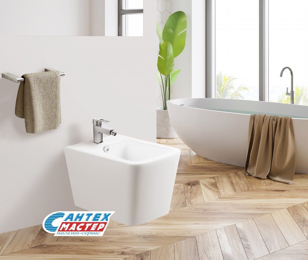 Биде подвесное BelBagno Ardente, БЕЛЫЙ, горизонтальный (прямой, в стену) выпуск, без сиденья, слив-перелив, тип керамический, прямоугольный, размеры (Бельбагно Ардент) в магазине 