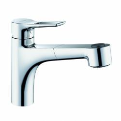 Смеситель для кухни/мойки KLUDI MIX, однорычажный, поворотный, латунный, с выдвижным изливом,  длина излива 255 мм, латунь, цвет хром