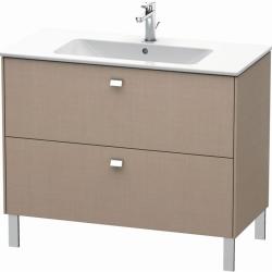 Тумба под раковину Duravit Brioso, 102х46,9х69,3 см, напольная, цвет: лен/хром, 2 выдвижных ящика, ДСП, прямоугольная, левая/правая, в ванную комнату