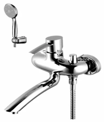 Смеситель для ванны/душа Lemark Atlantiss, настенный, однорычажный, поворотный, длина излива 226 мм, керамический, латунь, цвет хром