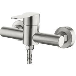 Смеситель для душа Accoona, настенный, однорычажный, без излива, с душевым набором, нержавеющая сталь, цвет нержавеющая сталь