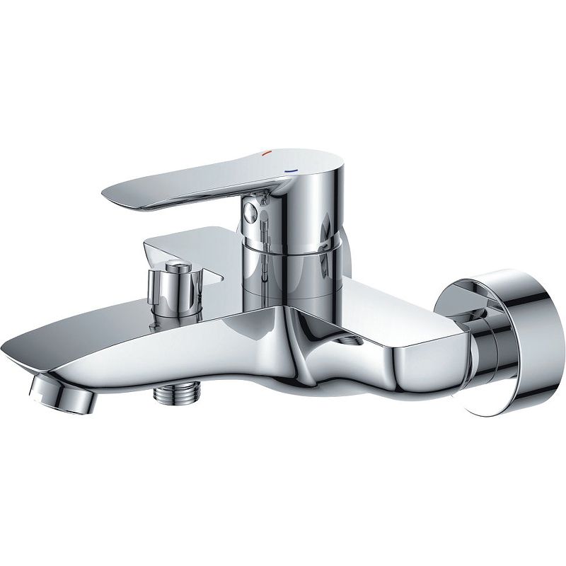 Смеситель для ванны/душа HAIBA CRON однозахватный, хромированный, настенный, излив 180 мм, неповоротный, силумин, цвет хром