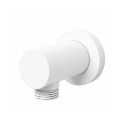 Шланговое подключение WasserKRAFT Mindel, латунь, без держателя ручного душа, резьбовое соединение, настенное, для душа/ванной, цвет белый матовый