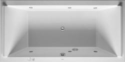 Ванна Duravit Starck 200х100 см гидромассажная, встраиваемая/пристенная, акриловая, цвет: белый, с рамой/сливом-переливом, без фронтальной панели, прямоугольная, с системой гидромассажа Jet-System, с двумя наклонами для спины