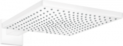 Верхний душ Hansgrohe Raindance E 300 1jet с держателем, настенный монтаж, прямоугольный, с 1 режимом: RainAir, размер 30х39 см, латунь, цвет матовый белый