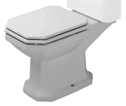 Чаша для унитаза-компакт Duravit 1930 Series 33,5х66,5 см, напольный, цвет белый, санфарфор, прямоугольный, вертикальный (в пол) выпуск, под компакт бачок, ободковый, без сиденья, для туалета/ванной комнаты