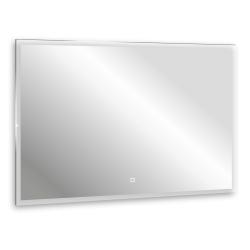 Зеркало Abber See 100х80 см, с LED/ЛЕД-подсветкой, прямоугольное, сенсорный выключатель, диммер, цвет рамы: серебро, для ванны, навесное/подвесное/настенное
