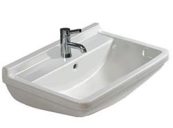 Раковина DURAVIT Starck 3, 55х43х19 см, подвесная, прямоугольная, санфарфор, цвет белый, с 1 отверстием под смеситель, слив/перелив